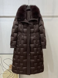 Winter Warme Vrouwen Ganzendons Jassen Echte Natuurlijke Fox Bontkraag Puffer Jassen Dikke Dames Outwear Jassen Hot Sale