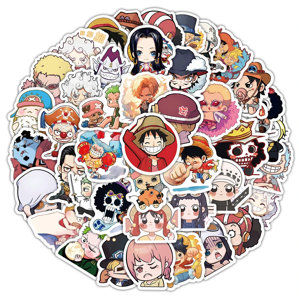 

10/30/50/100pcs Cute Luffy Anime ONE PIECE Cartoon Stickers Decals DIY Skateboard Luggage Helmet Bike Kawaii Sticker Classic Toy