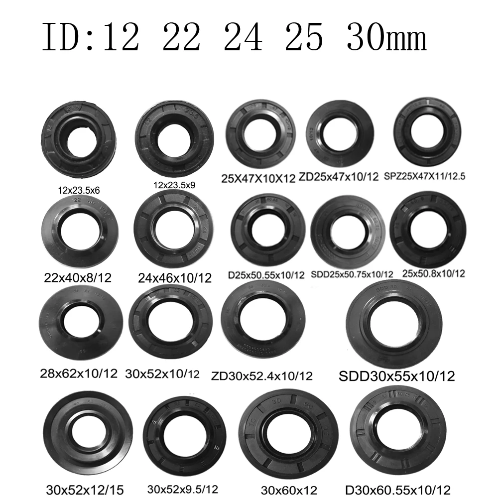 1PC ID 12 22 24 25 30mm OD 23.5 40 46 47 50 55 50.8 52 62mmBuah Bagian Perbaikan Segel Oli Tangki Air  untuk Mesin Cuci Drum Rol