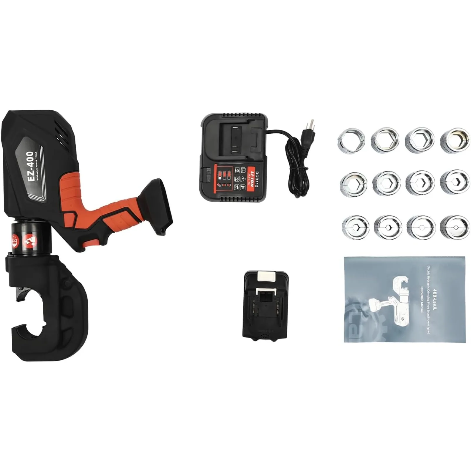 Máquina prensadora de terminales de Cable recargable EZ-400, juego de herramientas de prensado de alicates hidráulicos eléctricos para terminales de cobre y aluminio