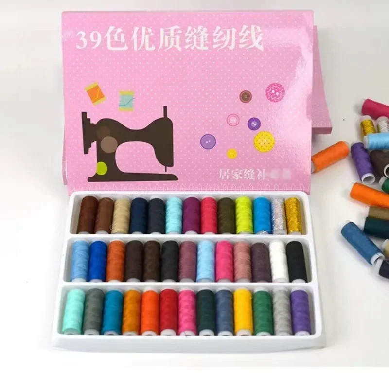39-Color Deluxe Sewing Thread Set, Polyester Yarn Multi-Purpose High-Quality Hand Sewing Kit with Pre-Wound Spools