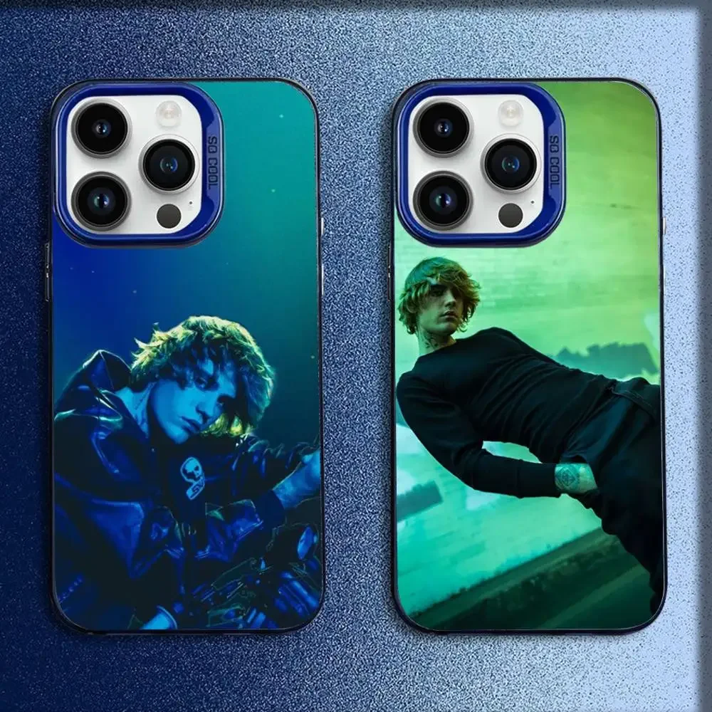 J-Justin Singer B-Bieber Phone Case For iPhone 17,16,15,14,13,12,11,Pro,Max,Plus,E,SE4,Air,Mini Blue IMD Box
