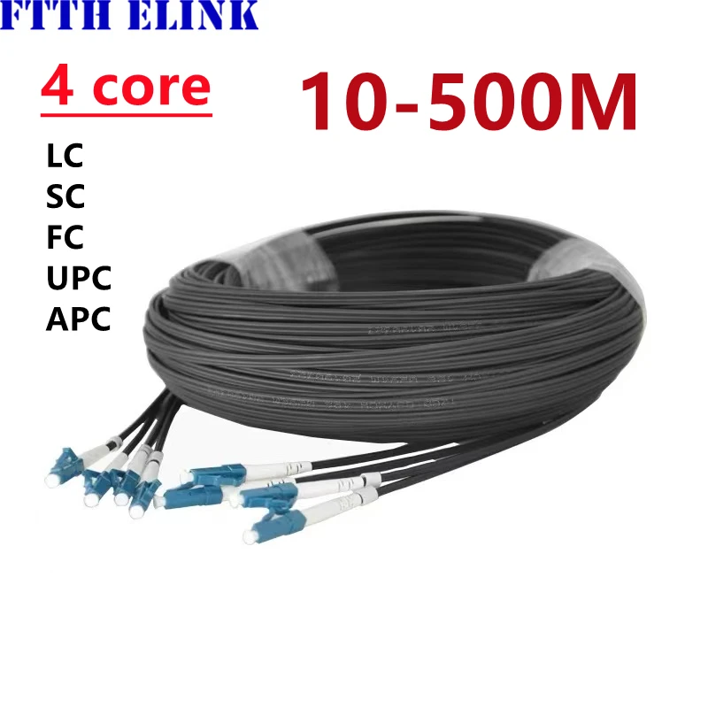 

Outdoor drop patchcord LC-LC 10-500M singlemode 4 fiber FC LC APC 3 steel 100m200m50m60m 4 core ftth jumper 4C fiber optic cable