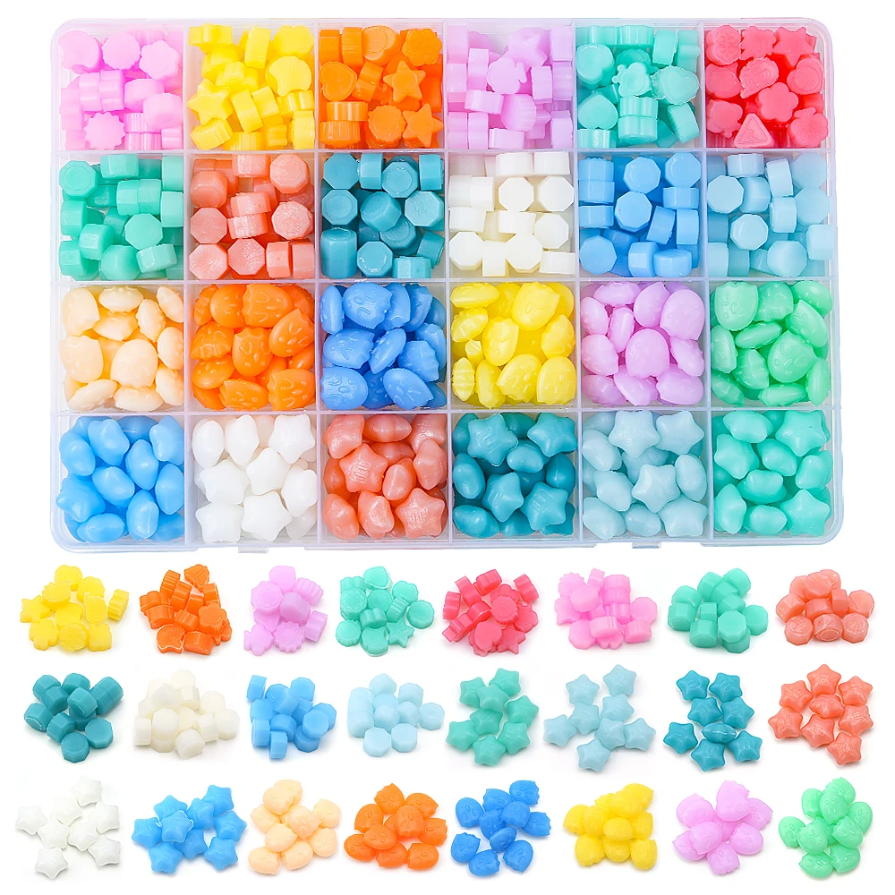 

Набор восковых бусин разных форм, разные цвета, конструкции звезд/блоков для запечатывания конвертов и проектов DIY