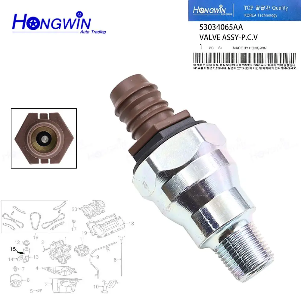 53034065AA Positive Crankcase Ventilation PCV Valve For Jeep Commander Grand Liberty Dodge Dakota Challenger Ram