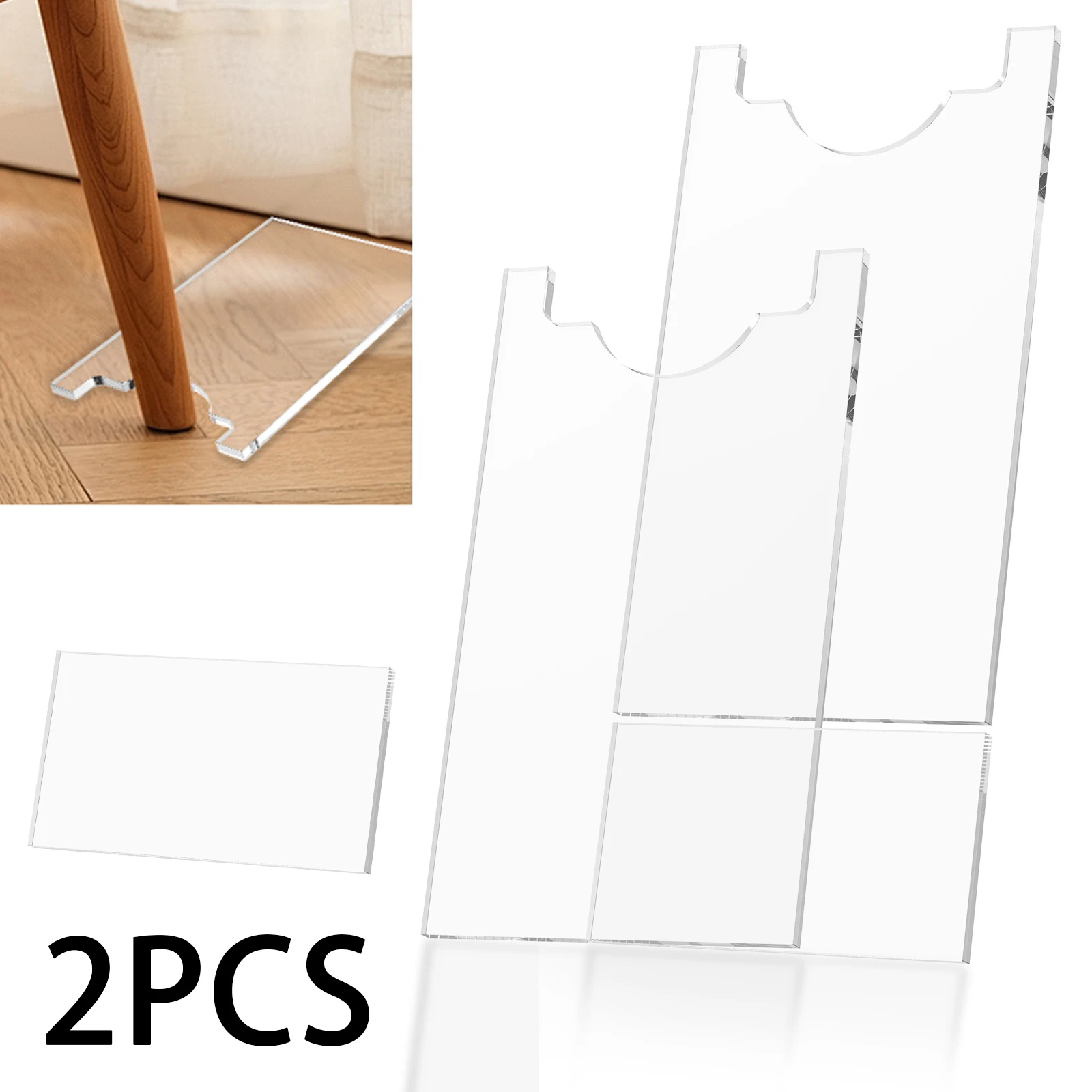 2 Stück transparente Couch-Abstandshalter, Acryl, Möbelstopper, Wandschutz, Bett, Tisch, Couch, rutschfeste Stabilisator-Pads