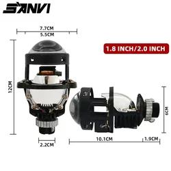 SANVI 1.8 2.0 Inch Bi LED Projector Lenses for Headlights H7 H4 H1 9005 9006 9007 LED Lights Auto Car Lights Motorcycles