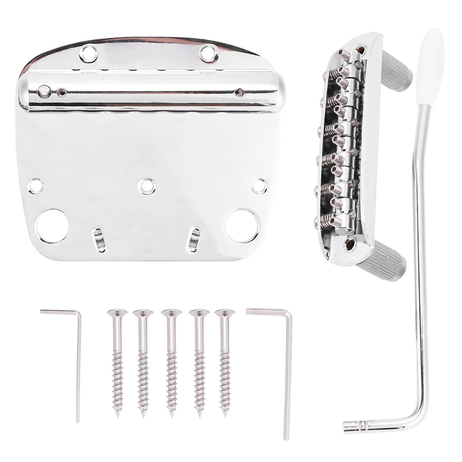 

Guitar Tailpiece Bridge Set Tremolo Vibrato Tailpiece Bridge Set for Mustang Guitar Replacement Parts Tailpiece Bridge Set