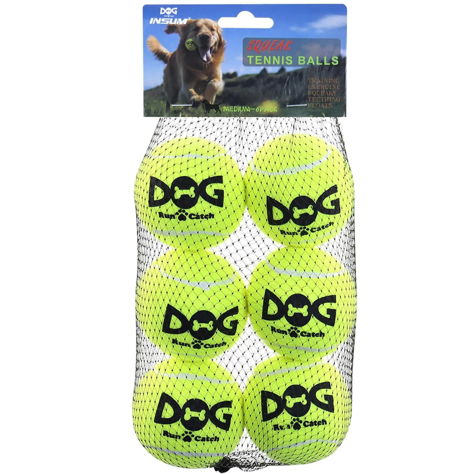 

Squeaky Dog Balls Colorful, Safety Natural Rubber Outdoor Or Indoor High Visibility And High Bounce Squeaky Balls for Dog
