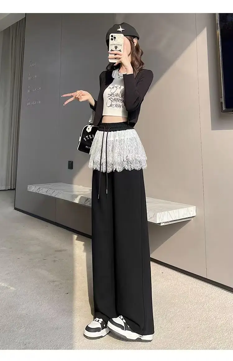 Calças de perna larga para mulher capri feminino outono lona carga multi-bolsos ao ar livre utilitário durável resistente ao desgaste detalhe de secagem rápida