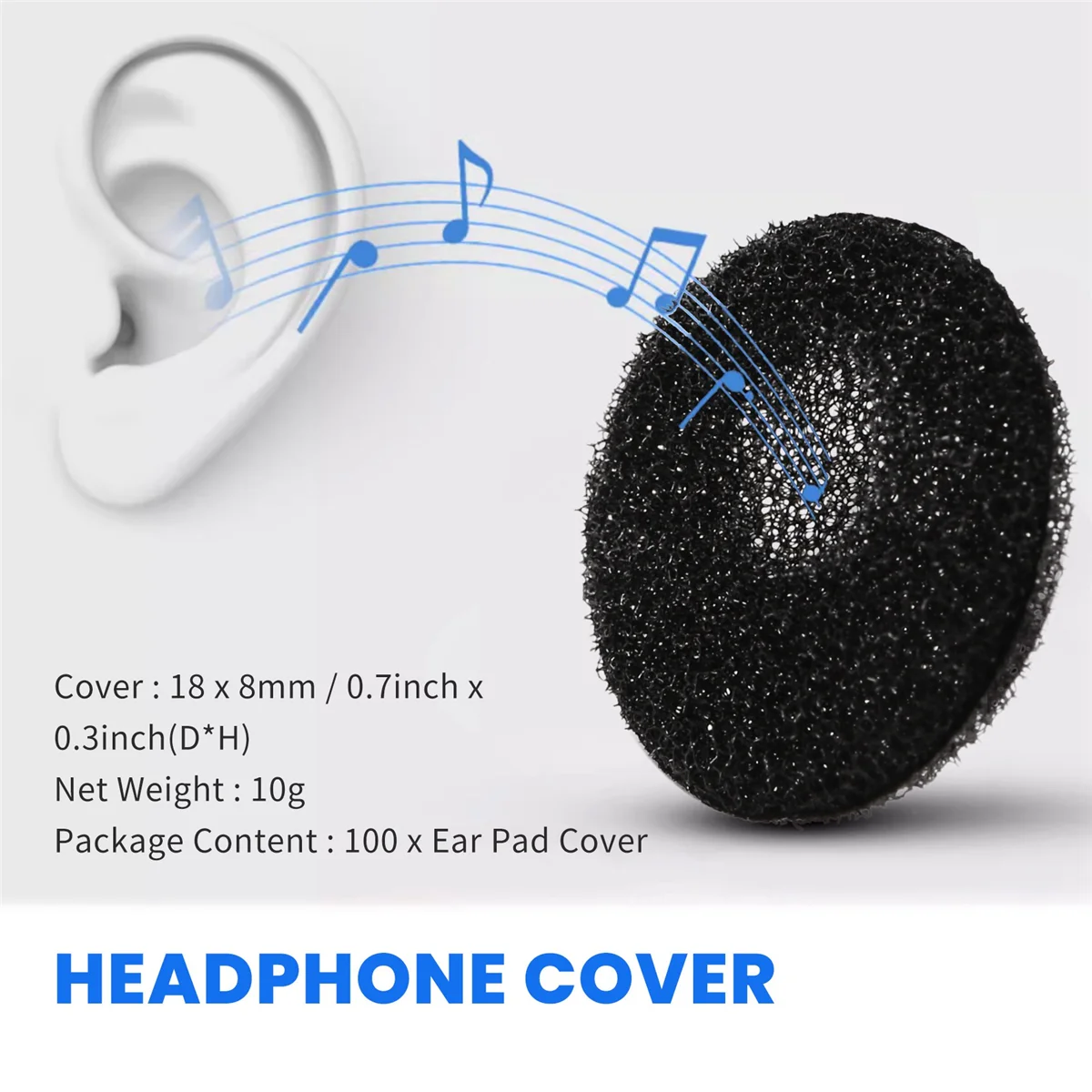 Fasdga 100 Pcs Esponja Preta Fone de Ouvido Tampa Almofadas de Ouvido Capa de Substituição