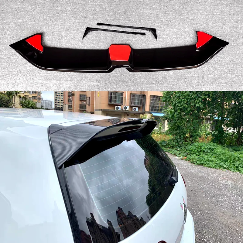 For Volkswagen VW Golf 7 Spoiler 2014 to 2019 2pcs Rear Window Oettinger Style Roof Spoiler ABS Plastic Rear Spoiler Gloss Black