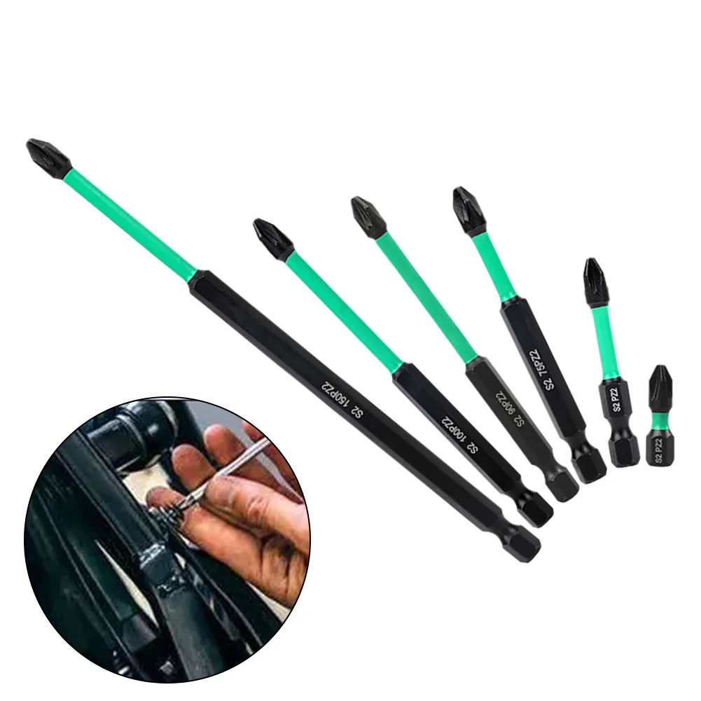 Pozidriv 육각 스크루드라이버 비트, 가구 설치용 PZ-2 합금강, 집 수리 도구, 25mm-150mm