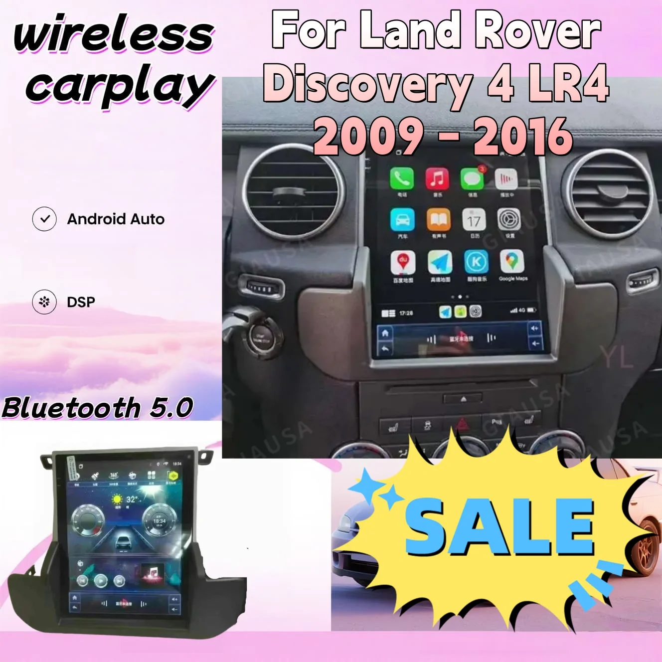 9.7 Inch For Land Rover Discovery 4 LR4 2009-2016 Car Multimedia Player GPS Stereo Radio Receiver Full Touch Screen Unit BT 5.0