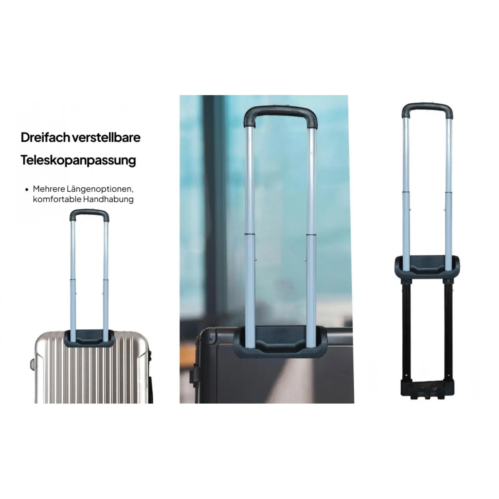 حقيبة سفر بديلة مقاس 20 بوصة، مقبض تلسكوبي، متعددة الاستخدامات، خفيفة الوزن، سهلة التركيب، ملحقات سفر قوية وقابلة للتمدد