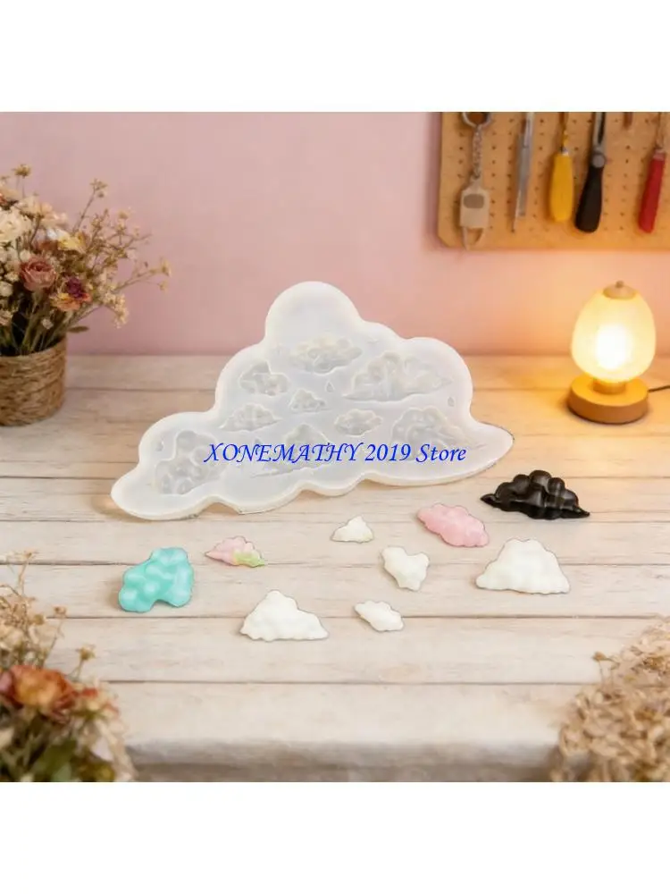 F42F Adorable Cloud Moon Mold Made Of Sturdy Silicone For Crafting And Decors