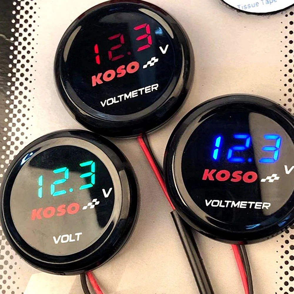 LED Round Voltmeter 10-150v Electric Car Battery Car Motorcycle Modified Display Table Universal Electric Motorcycle Accessories