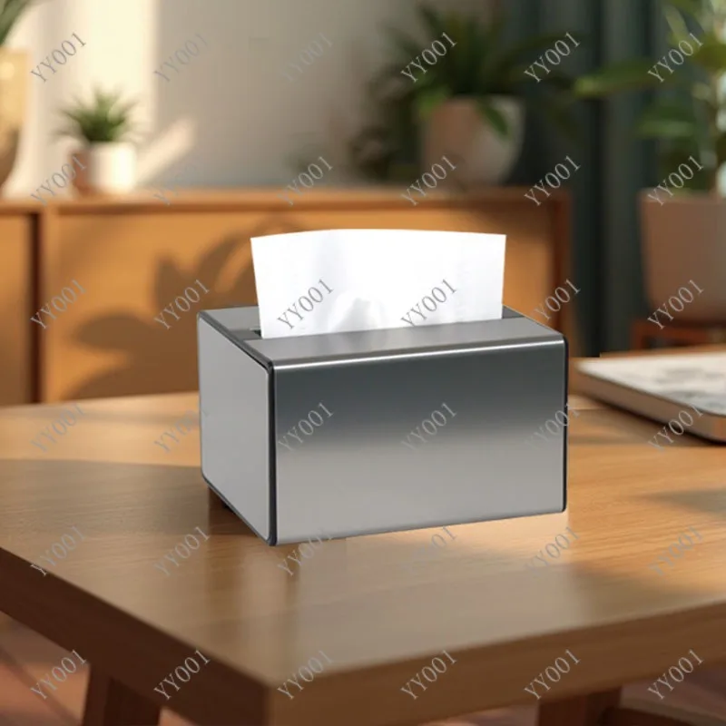 

Durable Metal Tissue Container Household Restaurant Desktop Paper Towel Box Custom Logo Available