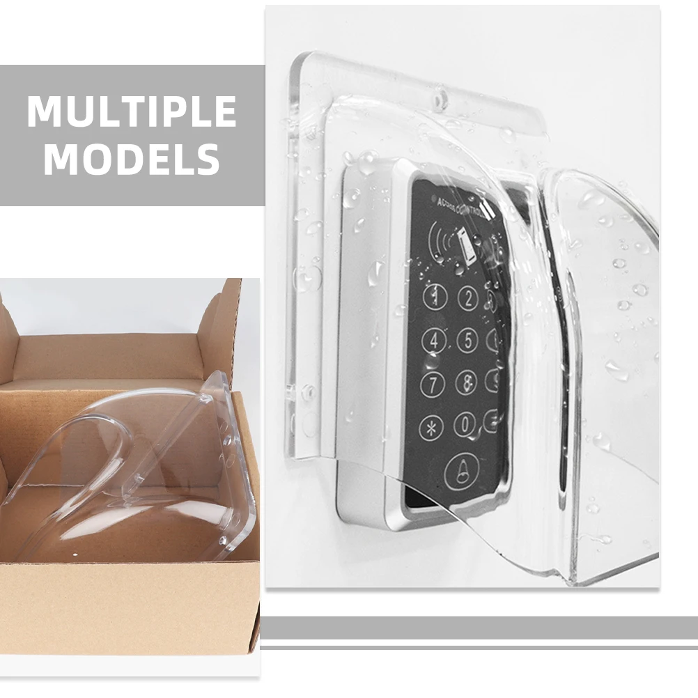 

2pcs Access Control Machine Rain Cover Door Bell Protector Weatherproof Transparent PC Material Outdoor Doorbell Chime Cover