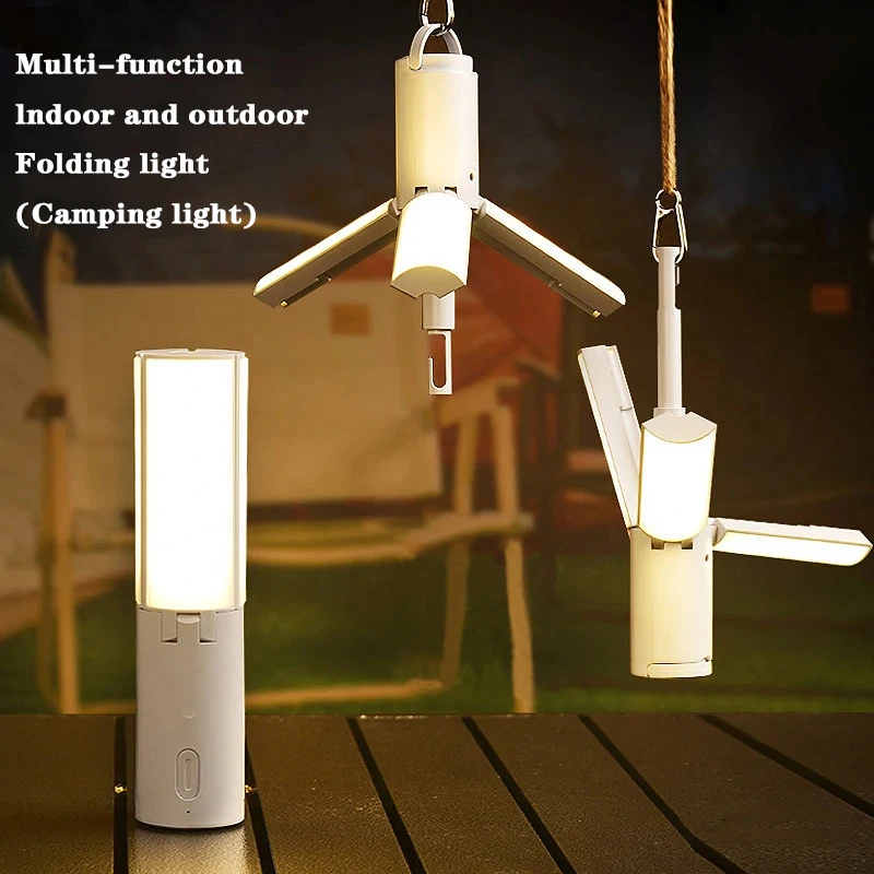 

Folding Outdoor Camping Portable Rechargeable High Capacity Emergency Lamp Flashlight HangingTent Hanging Light Lantern
