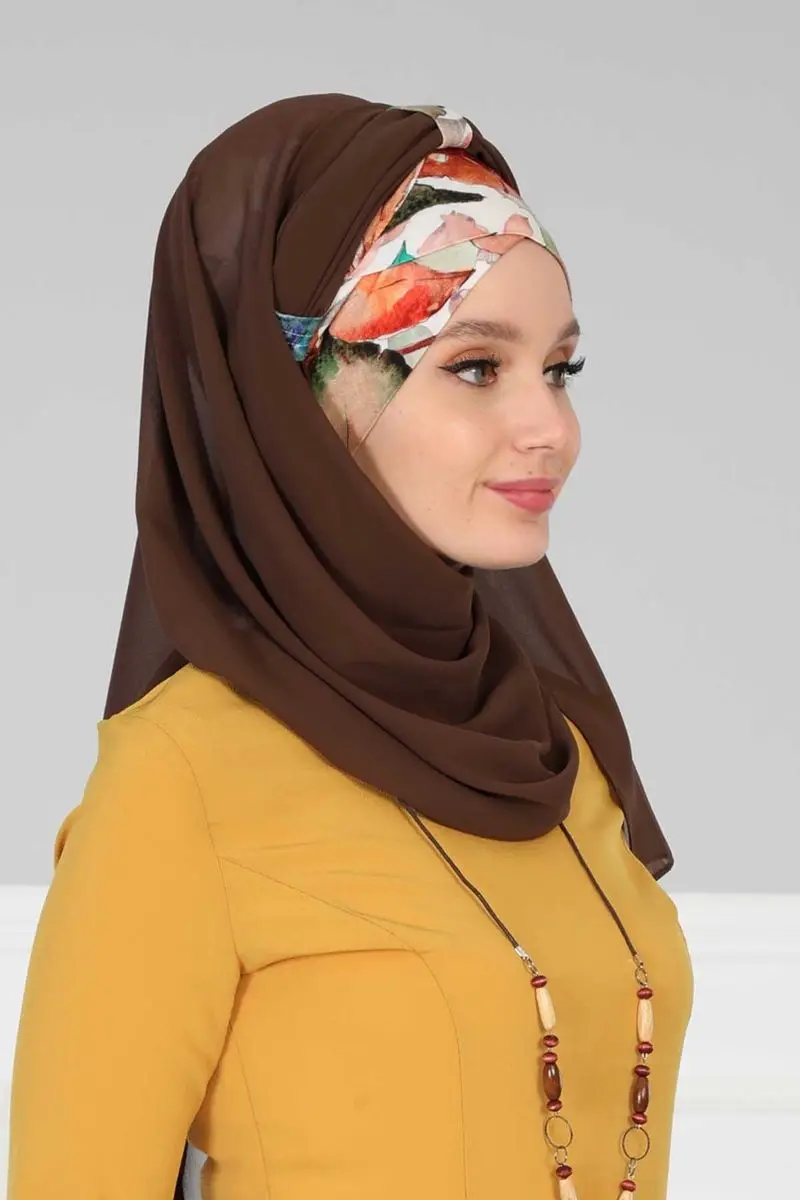 Teste padrão penteado do outono do xale do chiffon do algodão