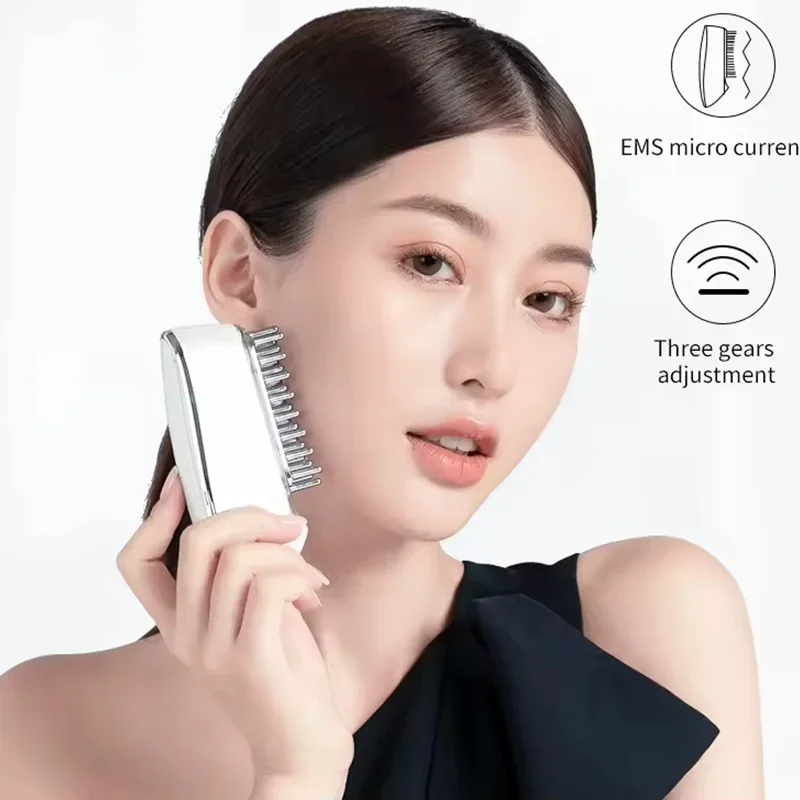 EMS Micro Electric Import Hair Care Comb, Multi-function Meridian Massage Comb, USB Rechargeable Hair Massage Brush
