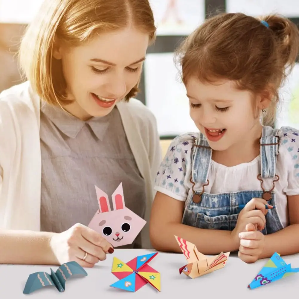 Set di carta colorata fatta a mano in carta Apprendimento artistico Montessori Animale Origami fatto a mano Libro pieghevole in carta fai da te 3D