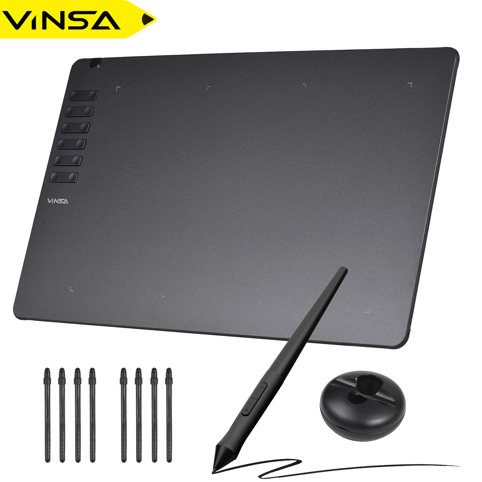 VINSA T1161 Graphics Drawing Tablet Ultra-thin Art Creation Sketch with ...
