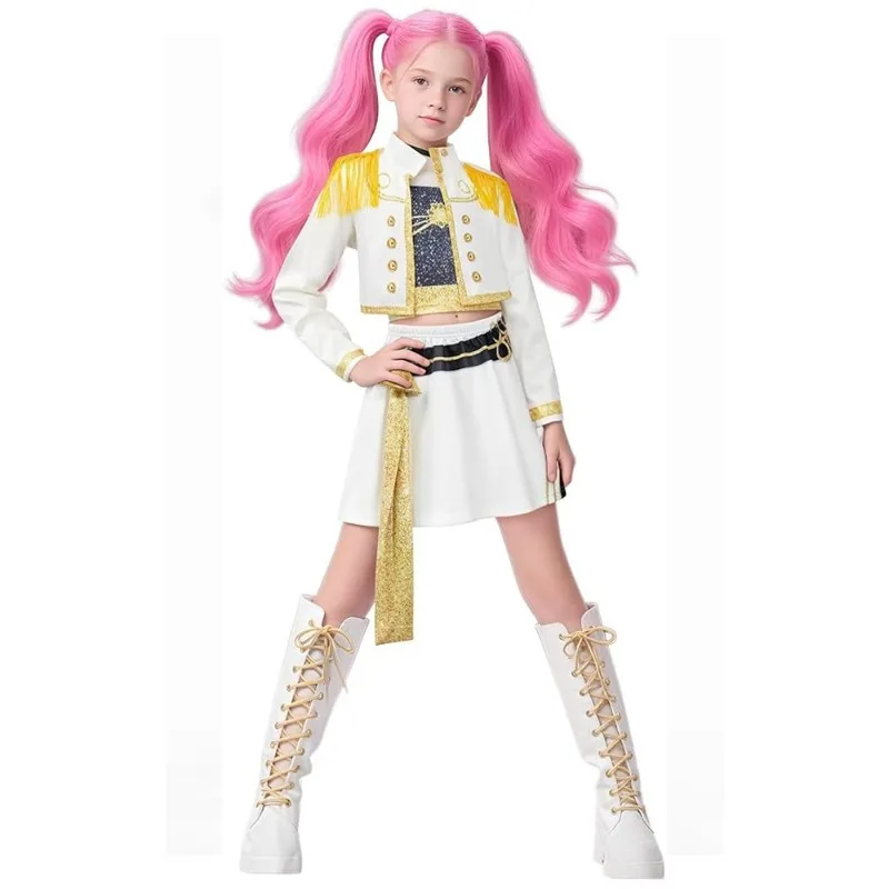 Anime KPop Zoey Lumi Girls Dress Set Demon Hunters Cosplay Costume Stage Performance Outfit Halloween Carnival Comic-con Party