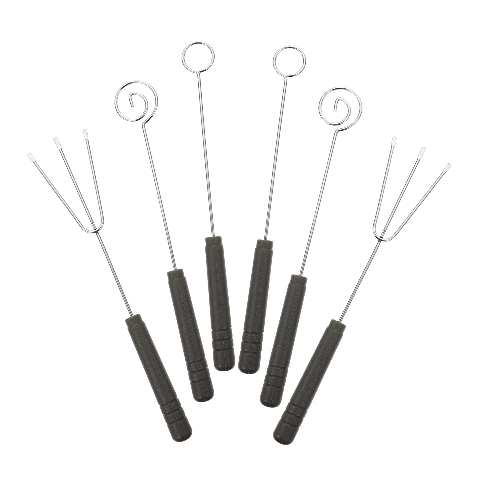 6 Pcs Chocolate Fork Dipping Kit Kitchen Gadgets Baking Supplies Barbecue Coating Tools Plastic Sticks Fondue Forks