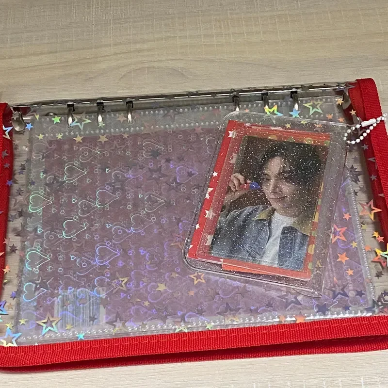 A5 Glitter Red DIY Binder Photocards Collect Book Diary Agenda Planner DIY Cover Album Stationery