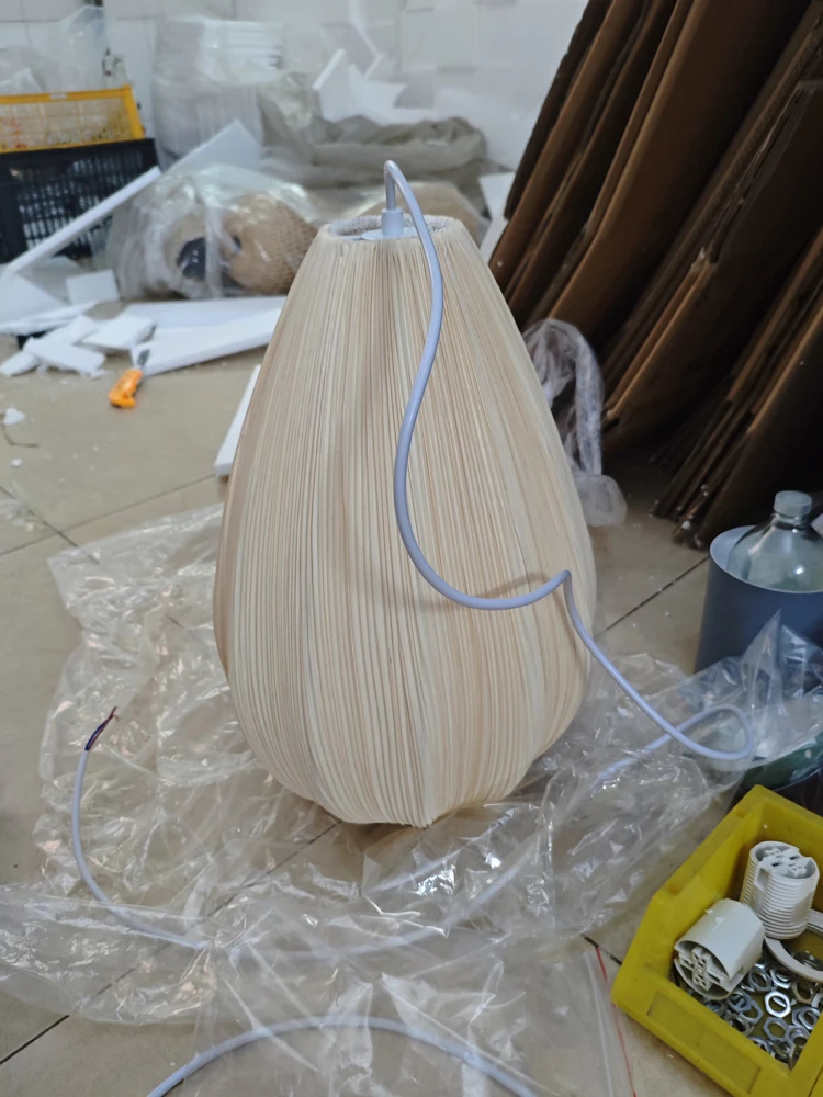 النمط الياباني النسيج قلادة ضوء الأبيض نيلسون فقاعة مصباح تصميم الحد الأدنى ضوء غرفة المعيشة غرفة الطعام المطبخ جزيرة الخفيفة #2