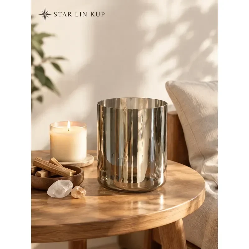 STAR LINKUP Tea Colored Quartz Singing Bowl, Perfect Pitch 432Hz Sound Healing Chakra Balancing Yoga Therapy Gift With Mallet