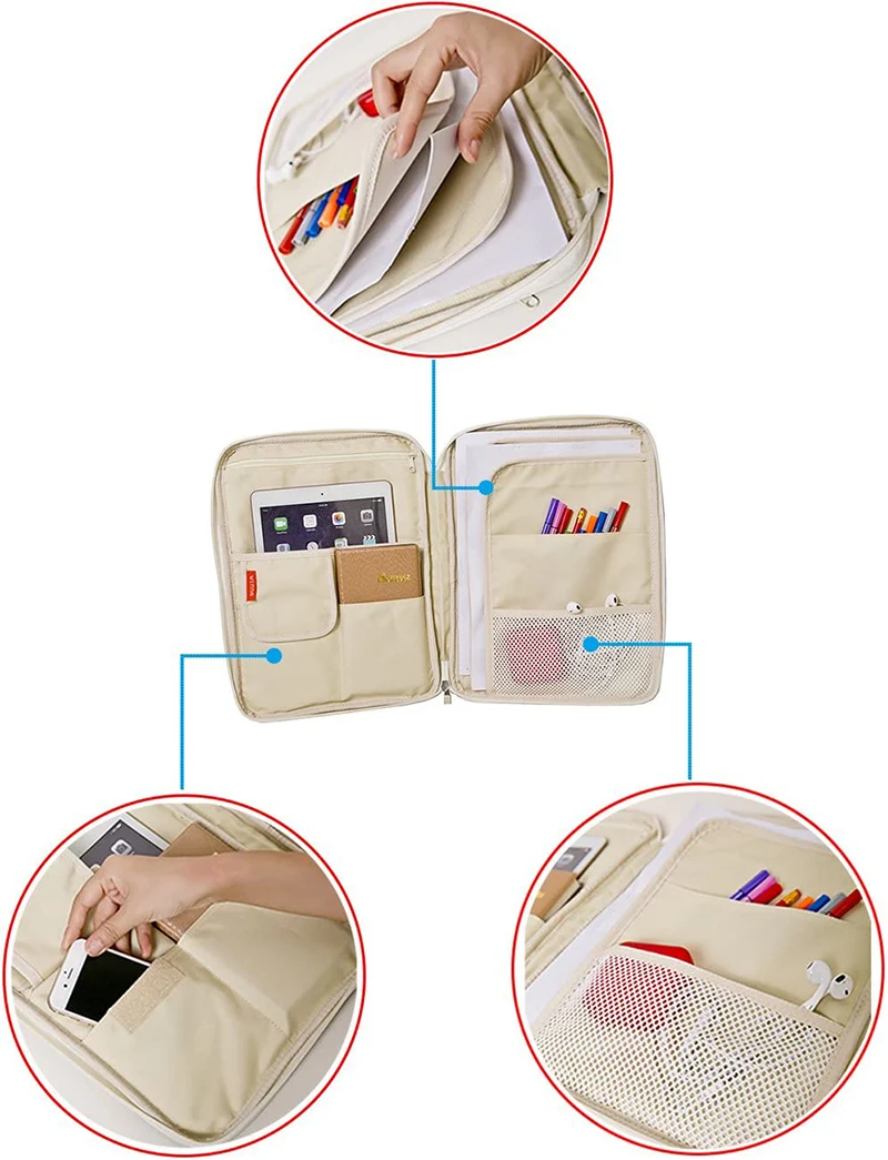 다기능 문서 파일 데일리 파우치, 범용 문서 A4 홀더, 노트북, 맥북, 소형 전자 제품용 여행 케이스