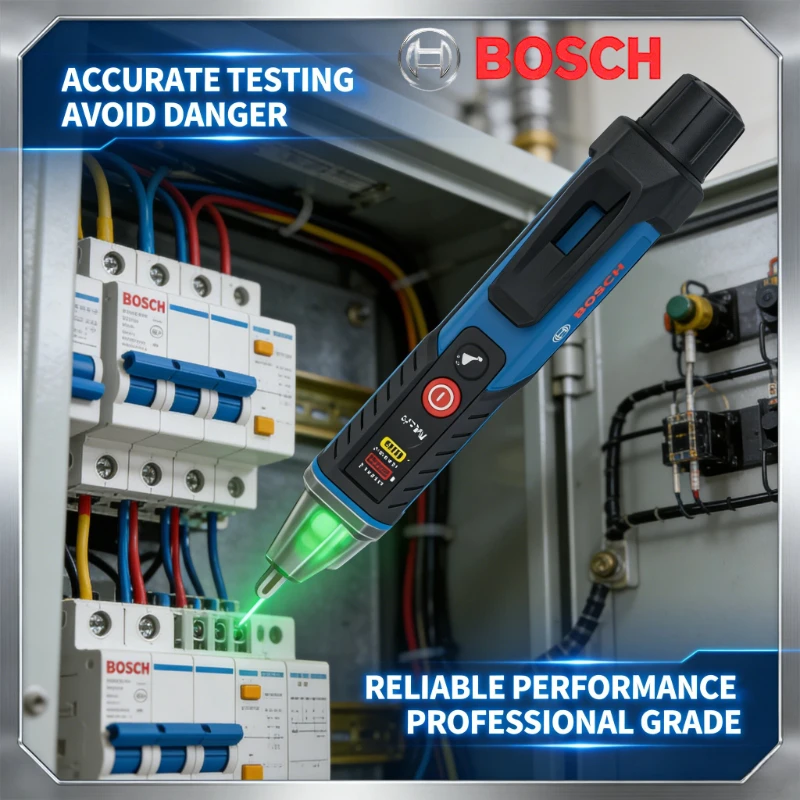 Профессиональный тестер кабелей BOSCH GVD 1000-17 с визуальной индикацией, ударопрочный корпус, световая индикация, детектор проводки