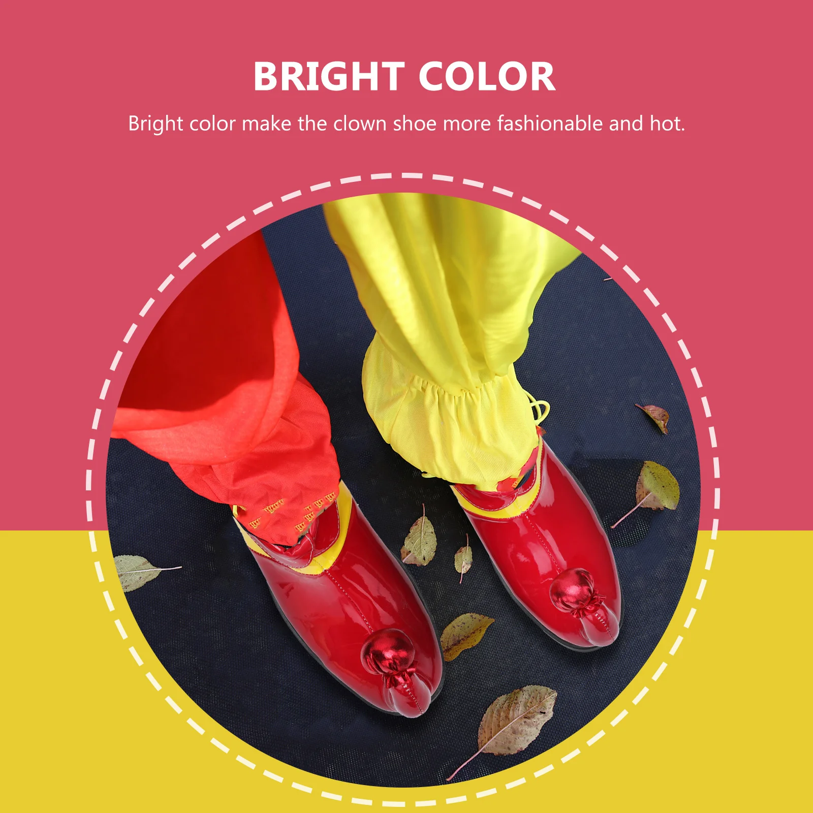 

1Pair Clown Shoe PU Cover Colorful Cosplay Accessories for Halloween Carnival Party Masquerade Children's Celebration