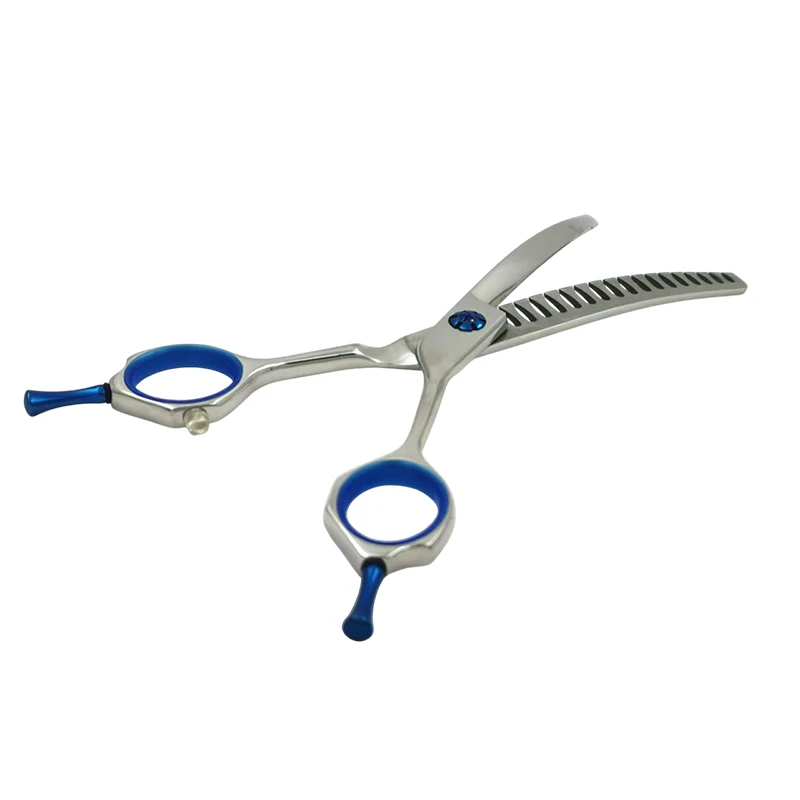 Dog Grooming Shears,Professional 6.5 inch Reverse Teeth Pet grooming  curved chunkers,curved thinning scissors