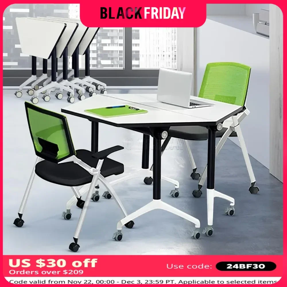 Conference Table Foldable,Splicing Meeting Room Table Flip Top Conference Table On Wheels Suitable for Office,Meeting (2 pack)