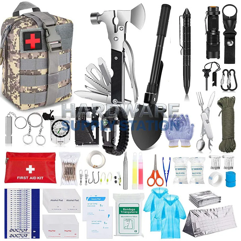 

Wilderness survival first aid emergency supplies outdoor multifunctional survival tools equipment camping equipment