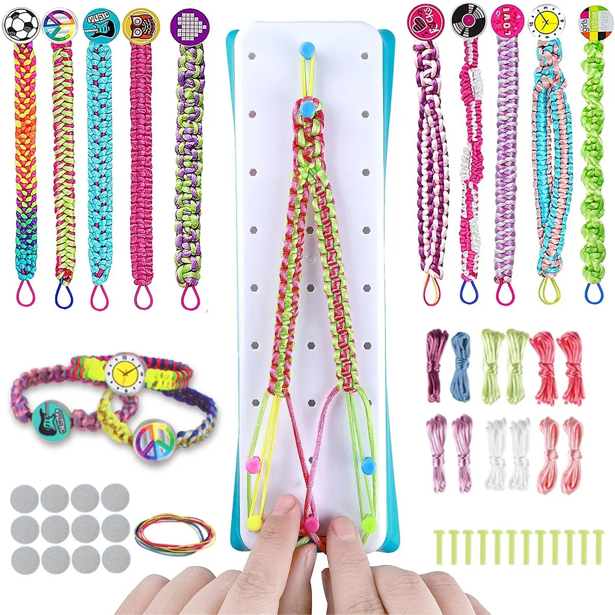 

DIY Friendship Bracelet Making Kit with Multicolor Beads Elastic Cord Supplies Birthday Christmas Gifts Bracelet Kit Loom Bands