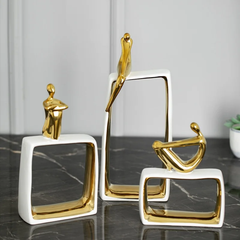 

Modern minimalist, luxurious, creative, fashionable character ornaments, ceramic decorations, home furnishings, office girls, de