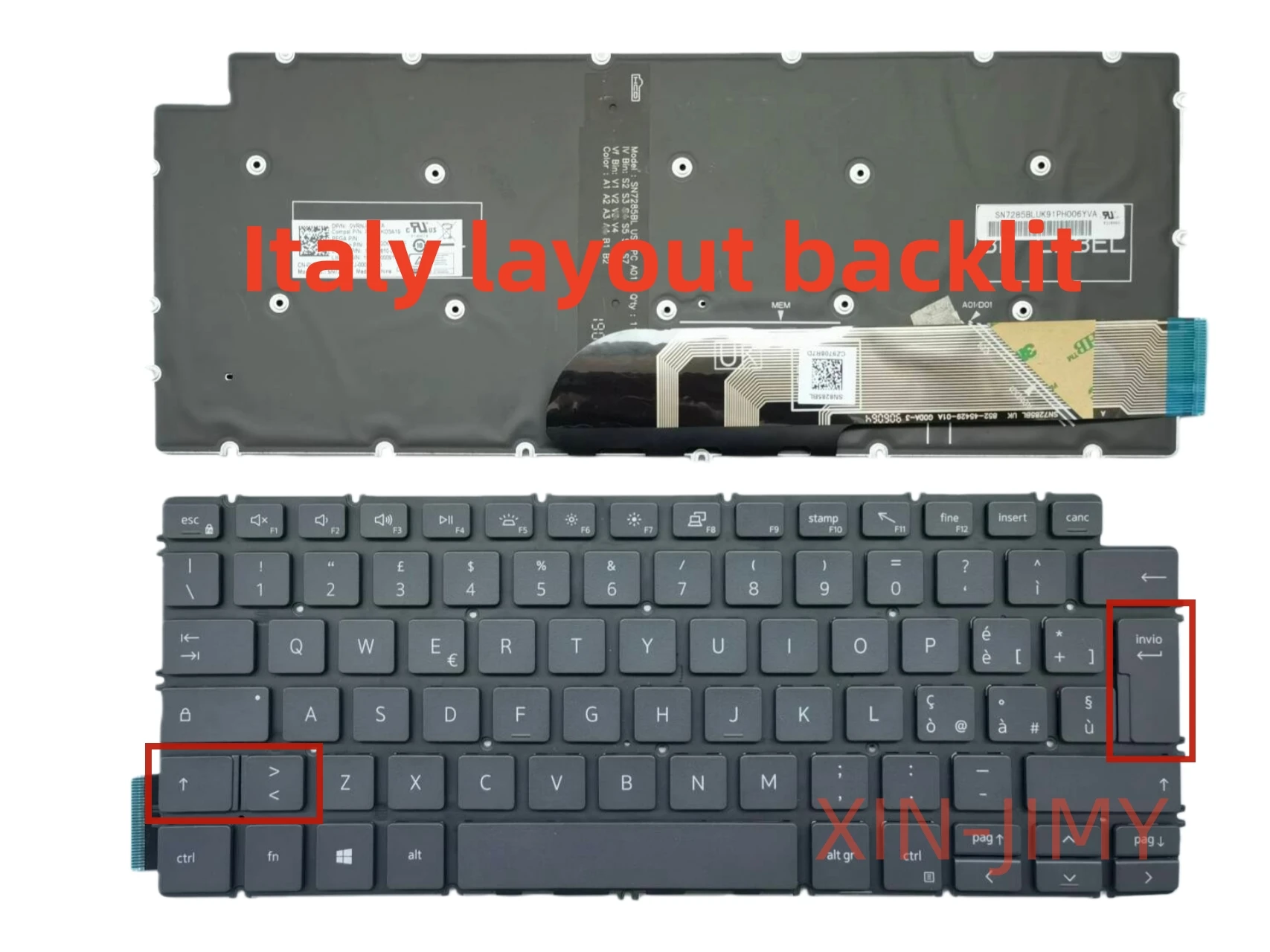 Italienische Laptop-Tastatur für Dell Inspiron 5390 5391 7391 14-5490 5498 7491 7490 mit Hintergrundbeleuchtung