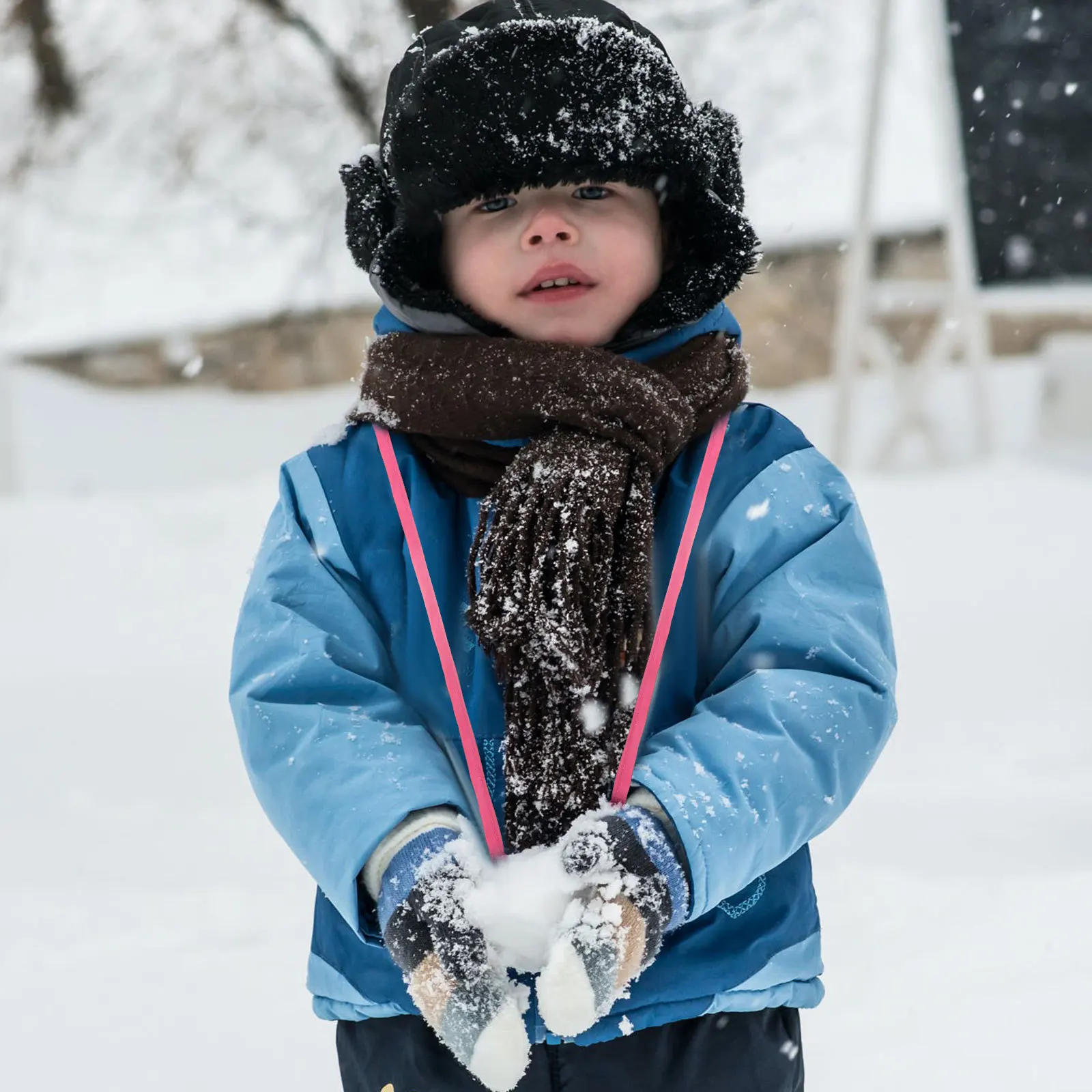 

2 шт., детский ремешок для перчаток, портативная веревка с защитой от потери, зимние варежки, прочный нейлоновый держатель для спорта на открытом воздухе, снег