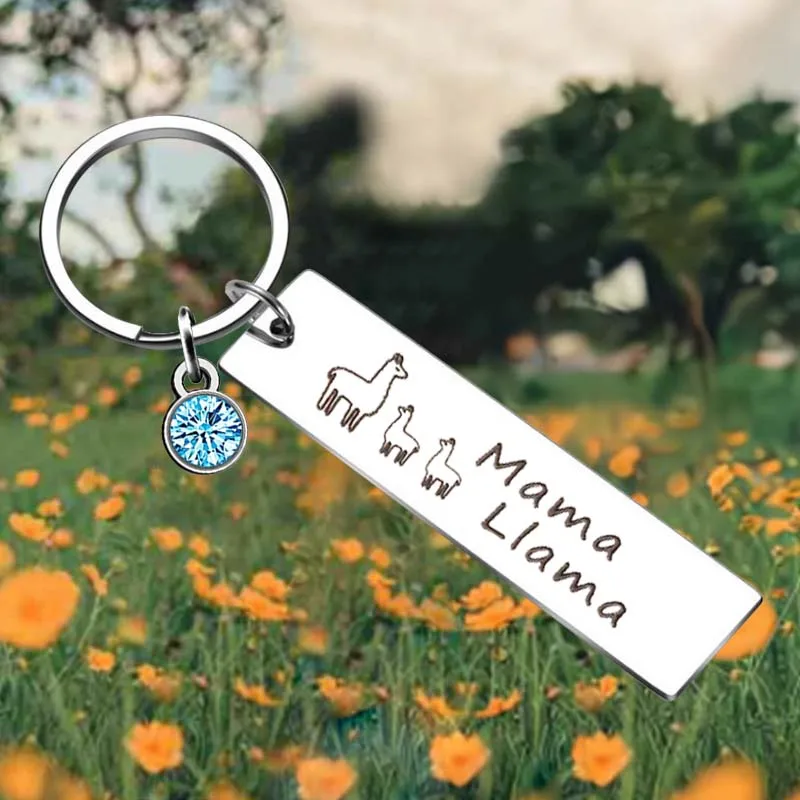 Mama Gift Mama Llama Key Chain Ring Alpaca Llama Jewelry keychains pendant Mother's Day Gift