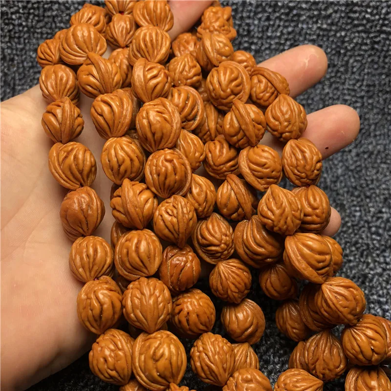 Manufacturers Supply Dragon Pattern Small Walnut Bracelet 108 Fish Maw Peach Pit Beads One Piece Dropshipping