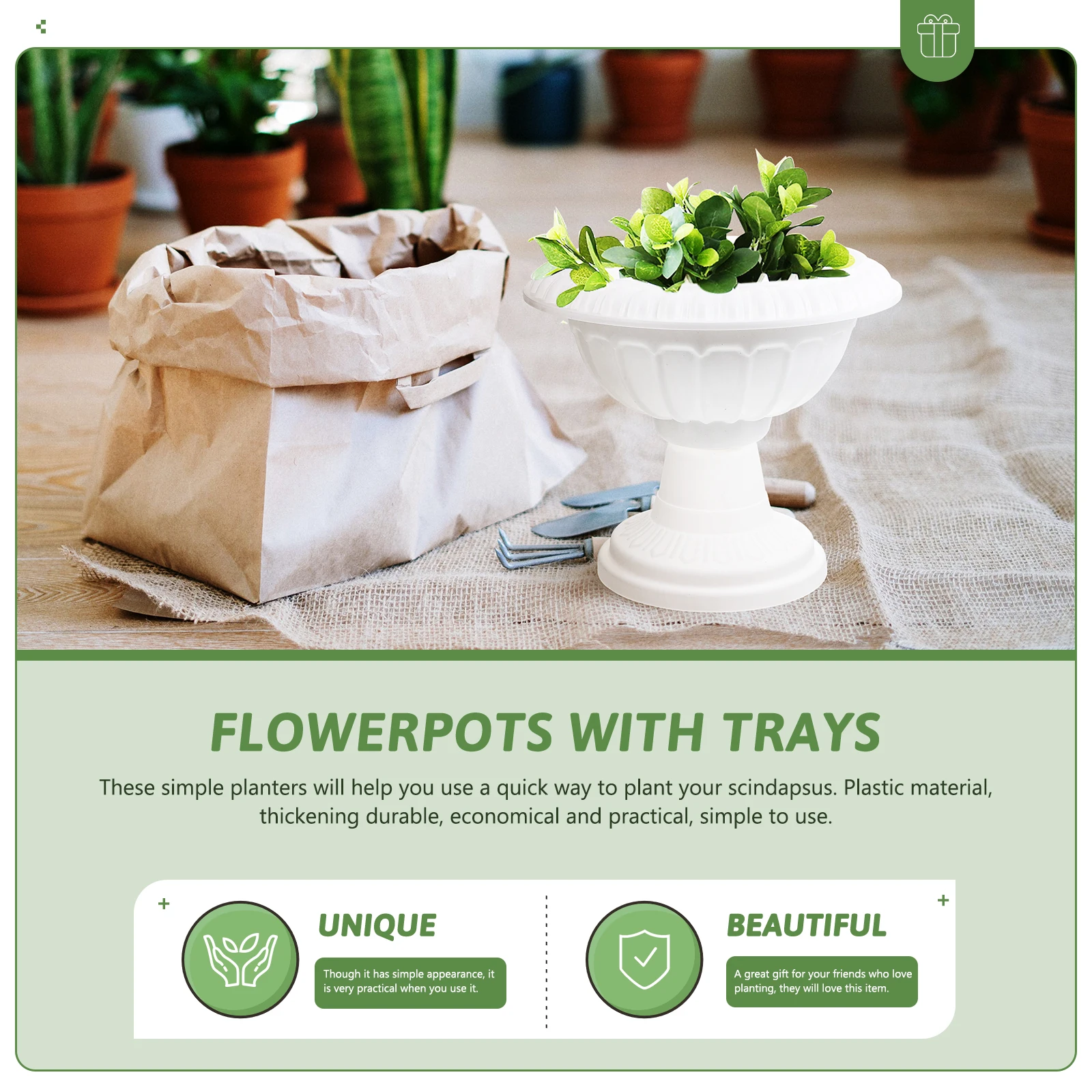 

Thickened Roman Column Flowerpots Plastic Plant Nursery Pots Durable Multipurpose Flower Pot For Garden Balcony Home Scindapsus