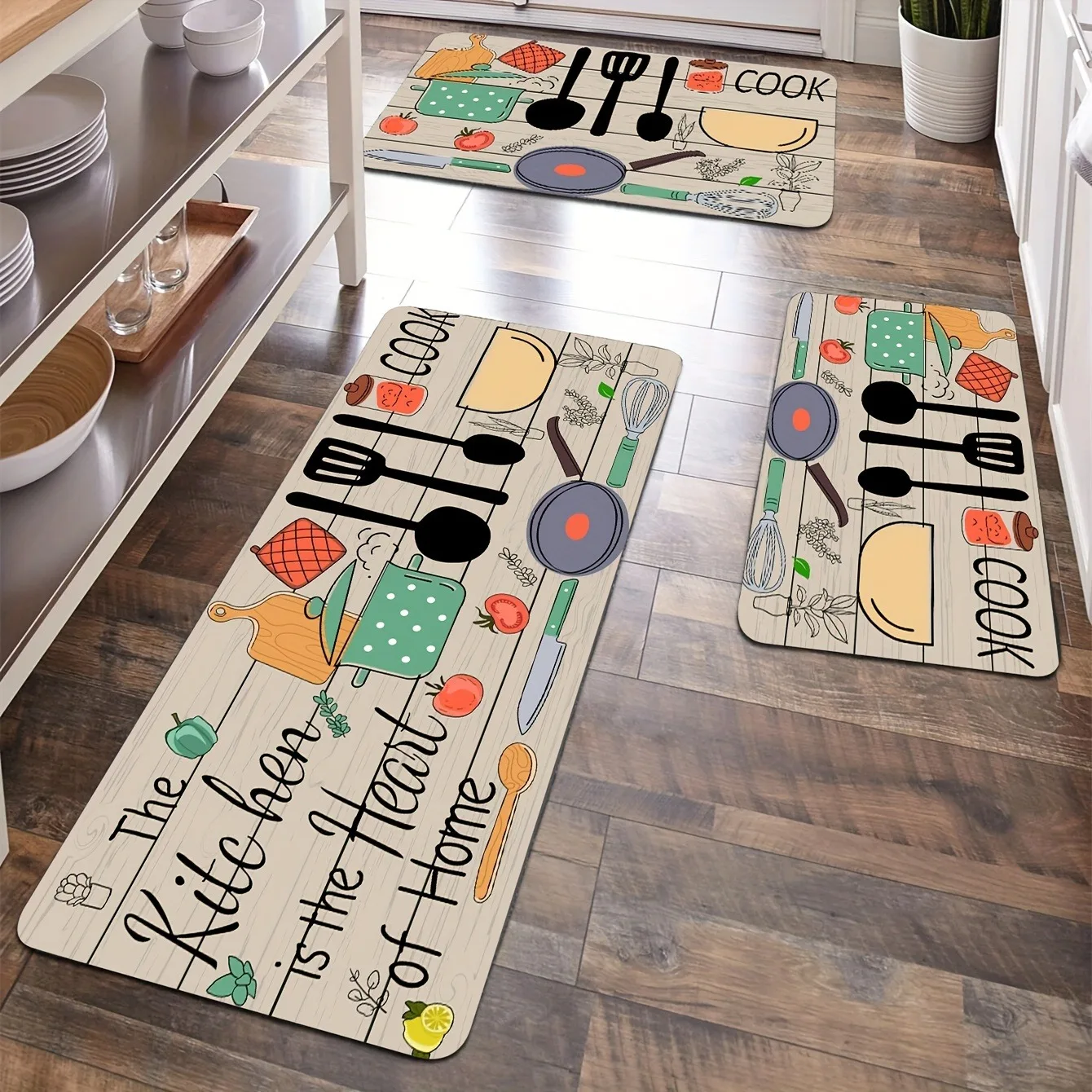 

1PC Kitchen charactor pattern Kitchen Rugs Non-Slip Door Mats Pop Living room Rugs Bath Mat Carpet for Home Sink Laundry Decor