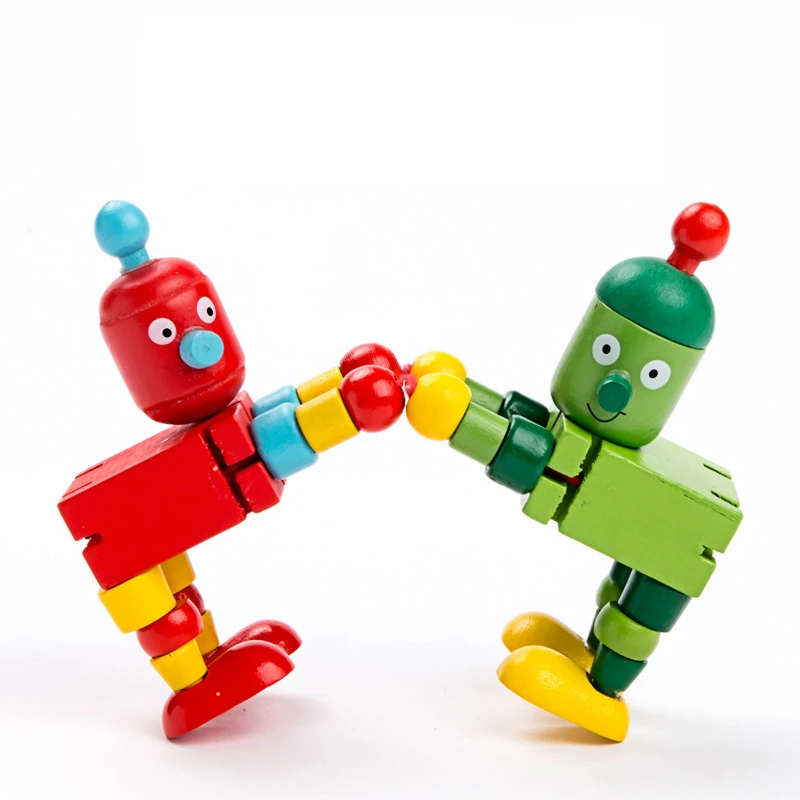 Trasformazione in legno per bambini blocchi elastici per Robot regali creativi per bambini giocattoli educativi fatti a mano per l'apprendimento dei bambini