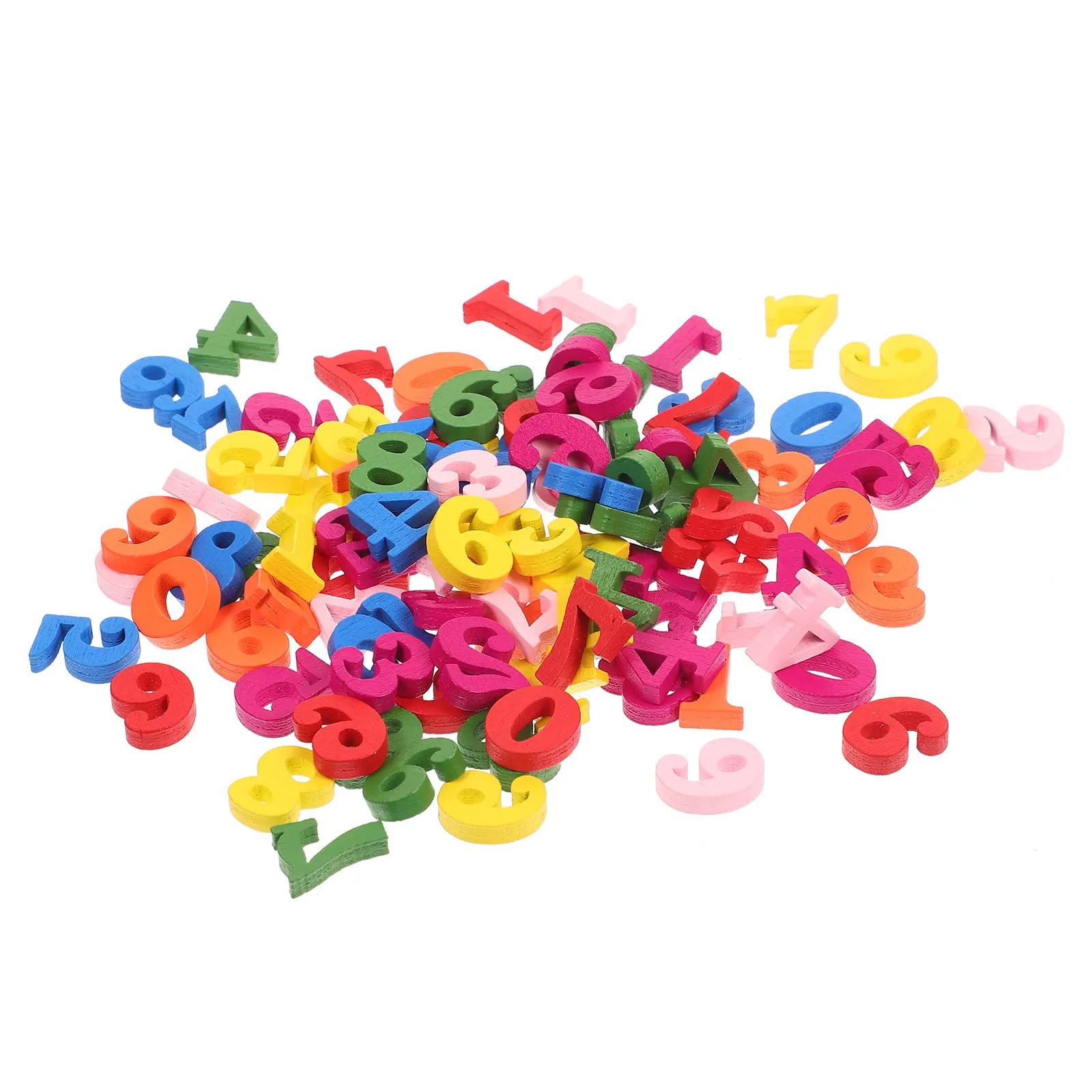 200Pcs Wooden Numbers Kids Educational Math Learning Tool Colorful Number Cognitive Blocks Preschool Learning Aid