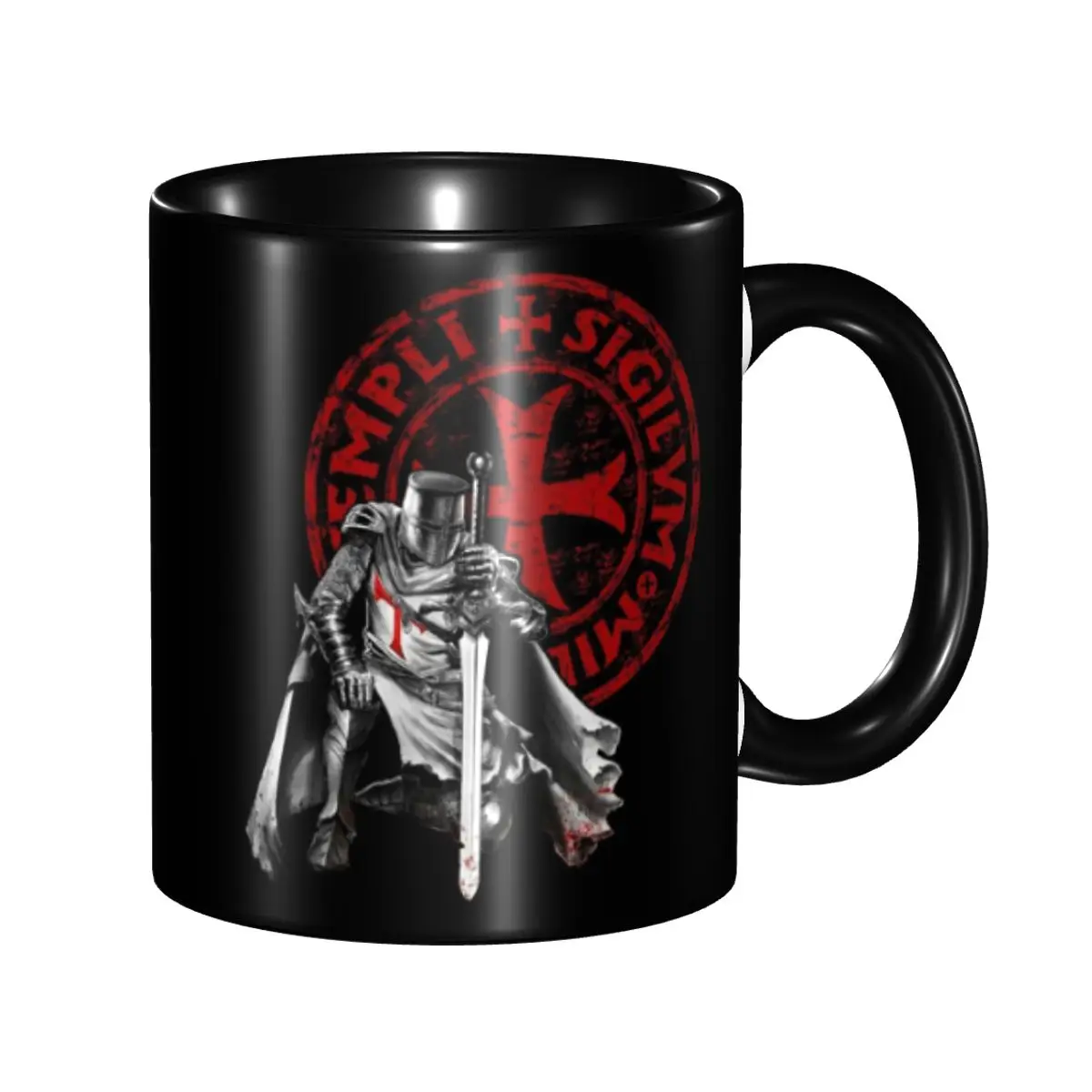 Customized Knight Templar Crusades Knights Christian Warrior Mugs DIY Ceramic Tea Milk Coffee Cups